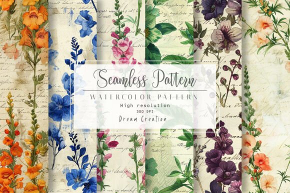 Download Vintage Floral Seamless Pattern Bundle - Vintage floral seamless pattern Collection