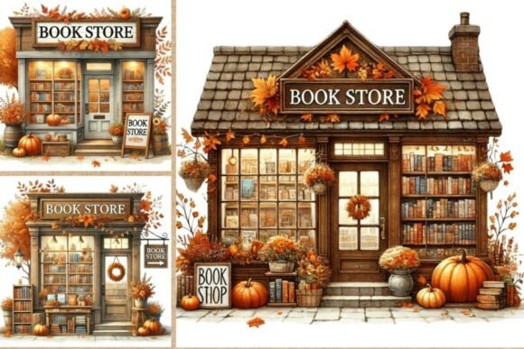 Download Autumn Book Shop Clipart Bundle - Shop Collection