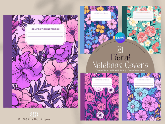 Download Floral Composition Notebook Covers KDP - Covers Collection