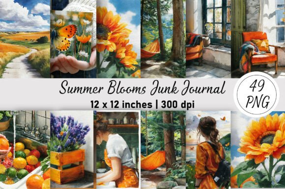 Download Summer Blooms Junk Journal - Premium Bundle