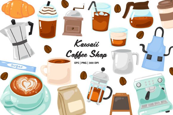 Download Cute Espresso Coffee Shop Clipart PNG - Shop Collection