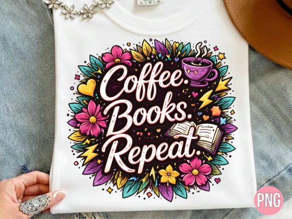 Download Coffee Books Repeat Floral Reading PNG - Repeat floral Collection