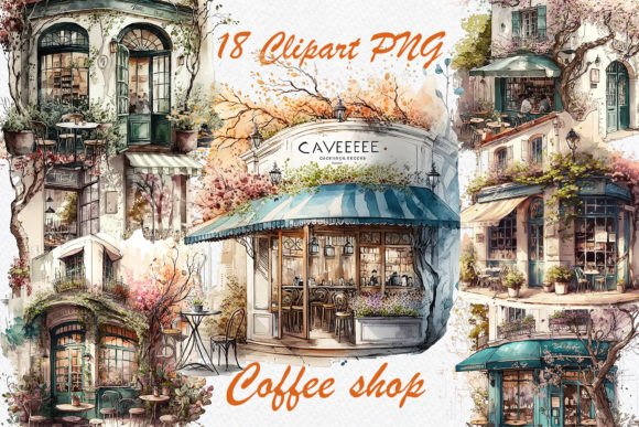 Download Spring Coffee Shop Clipart PNG - Shop Collection