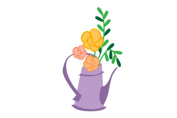 Download Watering Can with Summer Blooms - Premium Resources