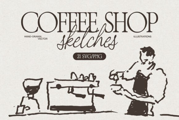Download Coffee Shop Sketch Collection - Shop Collection