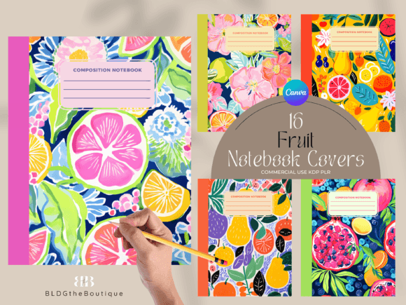 Download 16 Fruit KDP Composition Journal Covers - Covers Collection