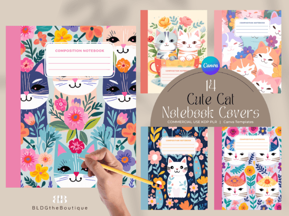 Download Cute Cat KDP Composition Notebook Covers - Covers Collection