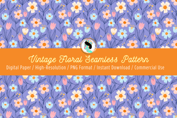 Download Vintage Floral Seamless Pattern PNG - Vintage floral seamless pattern Collection