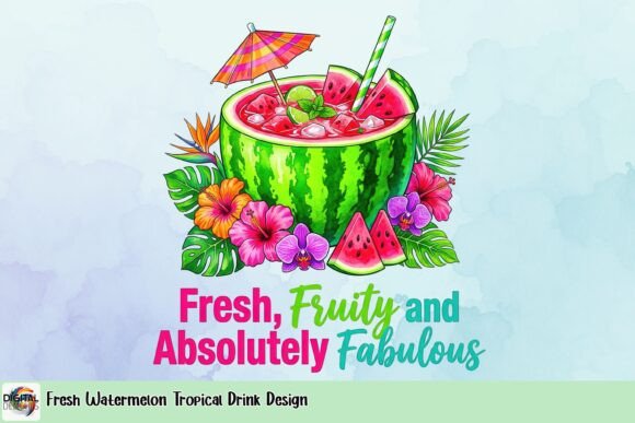 Download Tropical Watermelon Drink PNG, Summer Fun Design - Drink png Collection