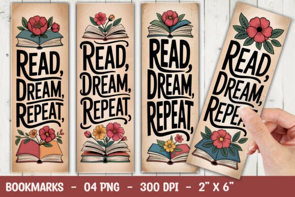 Download Read Dream Repeat Floral Bookmark - Repeat floral Collection