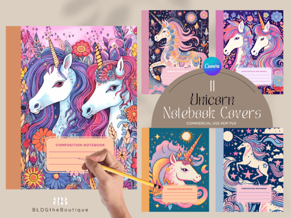 Download Unicorn Composition Notebook Covers KDP - Covers Collection