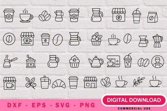 Download Coffee Shop Outline Logos - Shop Collection